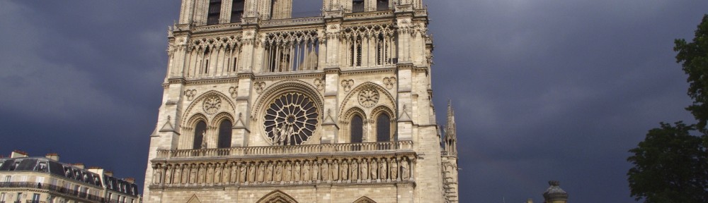 Stormie skies behind Notre Dame de Pares